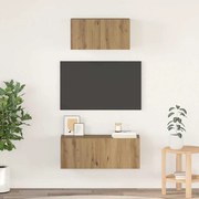 TV szekrény garnitúra 2 pcs kézműves tölgy 80 x 30 x 30 cm