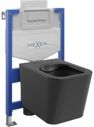 Mexen Fenix XS-U, süllyesztett modul és fali WC Teo, fekete matt, 6853385XX85