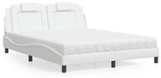 fehér műbőr ágy Viana matraccal 160 x 200 cm