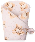 Gyerek pólya New Baby Love Teddy bear 80x80 cm pink