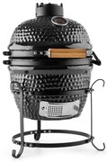 Klarstein Princesize, kamado grill, kerámia, 11", füstölés, BBQ, lassú főzés, fekete