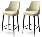 Enox Cream and Black bárszék szett, 2 db, 2 db