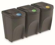 Sortibox  szelektált hulladékgyűjtő 35 L , 3 db, szürke