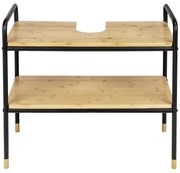 Fekete-natúr színű bambusz mosdó alatti szekrény 70x60 cm Loft – Wenko