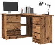 sarokasztal Régi fa 145x100x76 cm Gépelt fa