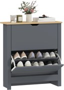 HOMCOM Shoe Cabinet with 2 Tilt-Out Compartments, Narrow Shoe Storage with Adjustable Divider, Holds up to 12 Pairs — 28.3 x 10.2 x 31.5 in (72 x 26 x
