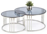 Mercury üveg dohányzóasztal szett füstös