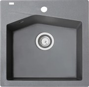 Linea 50 Metalac 372994 Gránit Mosogatótálca - Extra mély, Egymedencés, Négyzet, Grafit