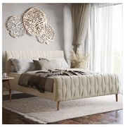 Kárpitozott ágy matrac nélkül FLORA 160x200 cm bézs színű