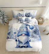 3 részes karácsonyi flanel ágyneműhuzat 3D polipamut Kék Törpe 200x140cm+90x70cm TiaHome
