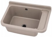 Gamma Erga Celia, univerzális műanyag mosogató 58,4x38x26 cm + szifon, 1 kamrás, bézs, GMA-KGC60-B