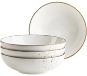 Mäser 4 részes tálkészlet Pintar White barnapöttyös 22 cm