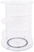 Átlátszó forgó műanyag fürdőszobai rendszerező kozmetikumokhoz – Hermia