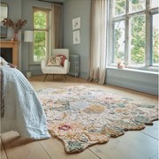 Világos rózsaszín kézi szövésű gyapjú szőnyeg 160x230 cm Daphne Shaped Floral – Flair Rugs