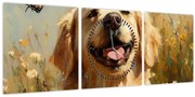 Kép - Boldog kutyus (órával) (90x30 cm)