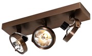 Design spotlámpa sötét bronz 3-lámpás forgatható és dönthető - Go