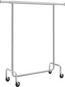 Nagy teherbírású fém ruhatartó kerekekkel, 130 kg-ig terhelhető, hossza 110-150 cm