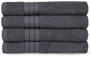 Antracitszürke frottír pamut törölköző szett 4 db-os 50x100 cm – Good Morning