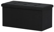 Tárolós Puff, Fekete Szövet. TAB-462 BK2