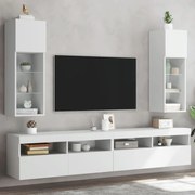 2 db fehér TV-szekrény LED-világítással 30,5 x 30 x 90 cm