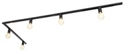 Modern 1 fázisú sínrendszer 5 lámpával, E27 foglalattal, fekete - Jeana