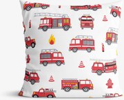 Goldea gyermek pamut párnahuzat - tűzoltóautók 30 x 50 cm