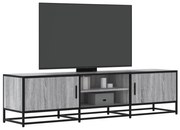 szürke sonoma színű szerelt fa és fém TV-szekrény 160x35x41 cm