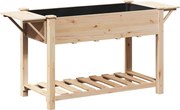 vidaXL Kerti cserép polcokkal Bézs 155 x 59 x 76,5 cm Szilárd fenyőfa