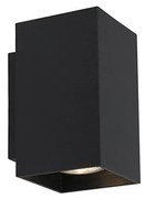 Modern fekete négyzet alakú fali lámpa 2-lámpás - Sandy