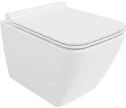 Mexen Vega Rimless WC csésze lassan záródó slim duroplast WC-ülőkével, fényes fehér - 30654000