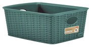 STEFANPLAST Elegance kosár M, 25x19,5x10cm, magas, zöld-szürke