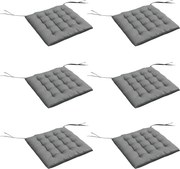 Outsunny 6 darabos kertiszék párna szett, párnázott kültéri párnák, kiváló kényelem, méretek: 40L x 40W cm, Szürke | Aosom