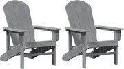 vidaXL Kerti Szék 2 pcs Világosszürke 82 x 74 x 92 cm Polietilén