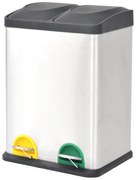 rozsdamentes acél lábpedálos szelektív szemeteskuka 36 L