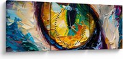 Kép - Macskaszem festmény (órával) (90x30 cm)