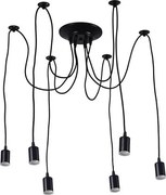 Tápkábel 6xE27/60W/230V pók fekete