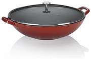 Calido piros öntöttvas WOK serpenyő, ø 36 cm - Kela