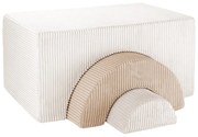 Krémszínű kordbársony habszivacs játszótér 3 db-os magasság 37 cm 75x49 cm Rainbow Montessori – Wigiwama