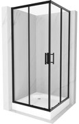 Mexen Rio négyzet alakú zuhanykabin 90 x 90 cm, átlátszó, fekete + Rio zuhanytálca, fehér - 860-090-090-70-00-4510