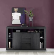 RIMINI komód, kétajtós, háromfiókos – fekete kőris