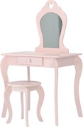 Kis fésülködőasztal tükörrel és ülőkével 65 × 39,5 × 108 cm