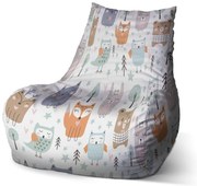 Bean babzsák rajzolt erdei állatok - gyerek, színes