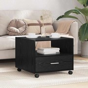 Dohányzóasztal with Drawer Musta tammi 55 x 55 x 45 cm Faanyag