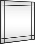 vidaXL fekete négyzet alakú vas fali tükör 50 x 50 cm