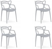 4 db világosszürke KATO műanyag szék készlet