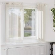 2 db krémszínű fátyolfüggönyök rojtokkal 140x140 cm