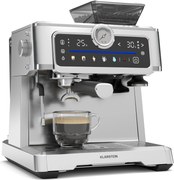 Klarstein GrandPresso Touch kávéfőző, 20 bar, beépített daráló, nyomásjelző, tejhab