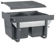 Hulladékgyűjtő GTV Practi Eco 450, szelektív, manuális működés, lágy záródás, 2x15 L edénnyel, fedéllel