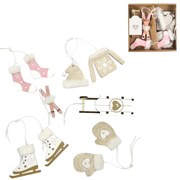 Karácsonyi függeszthető dekorációk készlet NORDIC MOMENTS 6 db rózsaszín