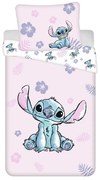 Világos rózsaszín egyszemélyes pamut gyerek ágyneműhuzat 140x200 cm Lilo &amp; Stitch "Pink" – Jerry Fabrics
